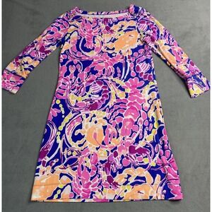Lilly Pulitzer Dress‎ Women Small Pink Floral Sophie Catch & Release Colorful